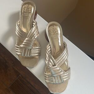 Vince Camuto Metallic Gold Women's Sandals - Lomala Size 7.5